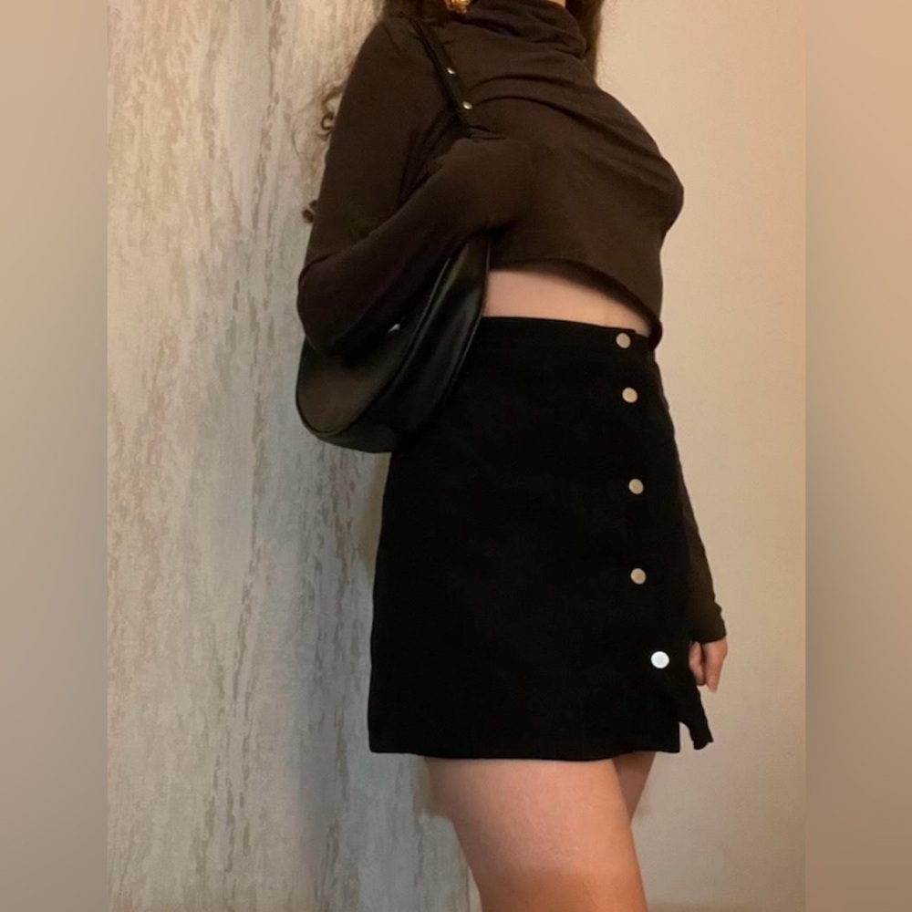H & M Faux Suede Mini  Skirt
